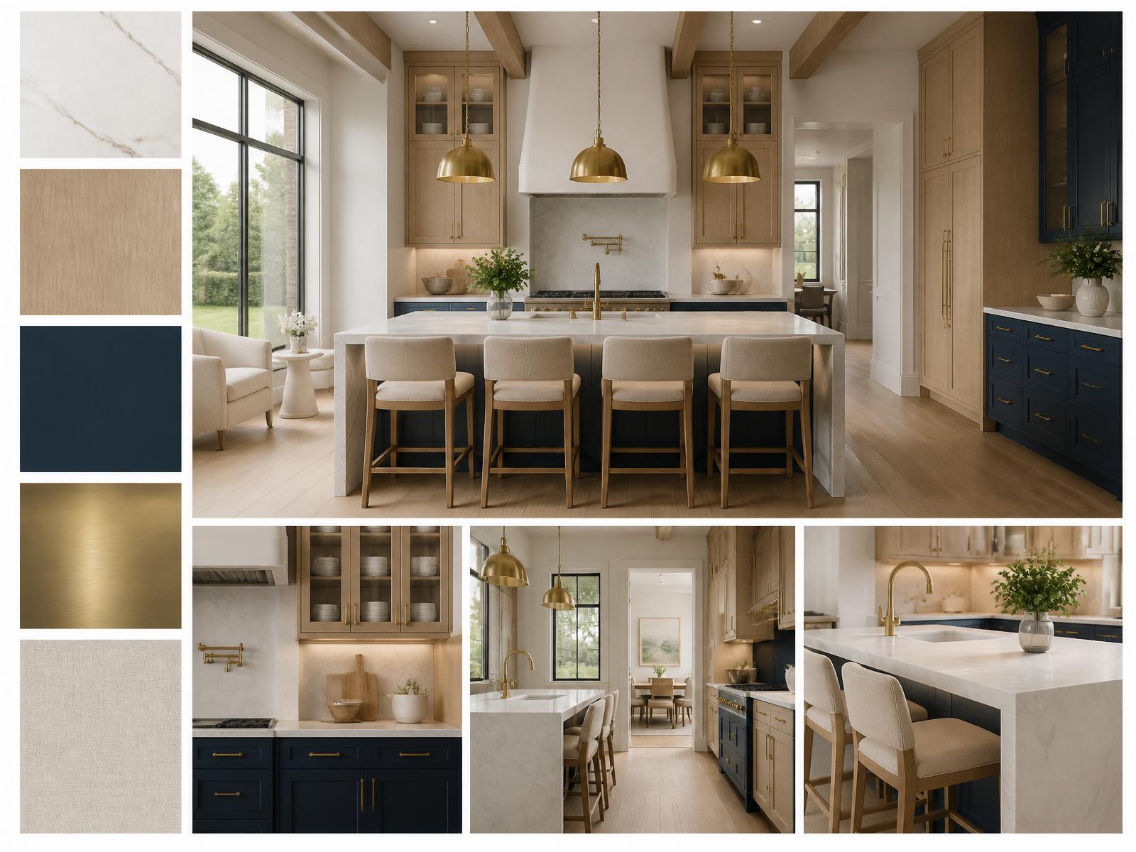 A 3D rendering of a planned Estate Renovations kitchen